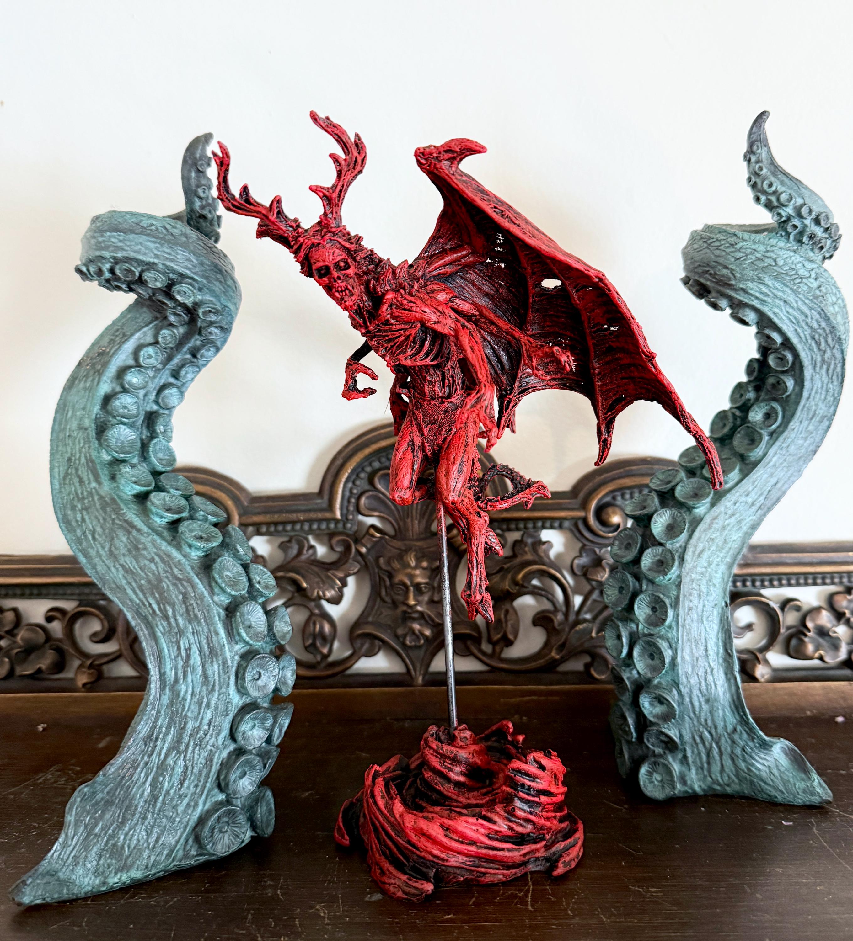 Angel of Death Statue, Half Scale Resin | Mythic Creature Figurine | Myths and Legends Monster Statue | Demon Statue for Gothic Home Decor