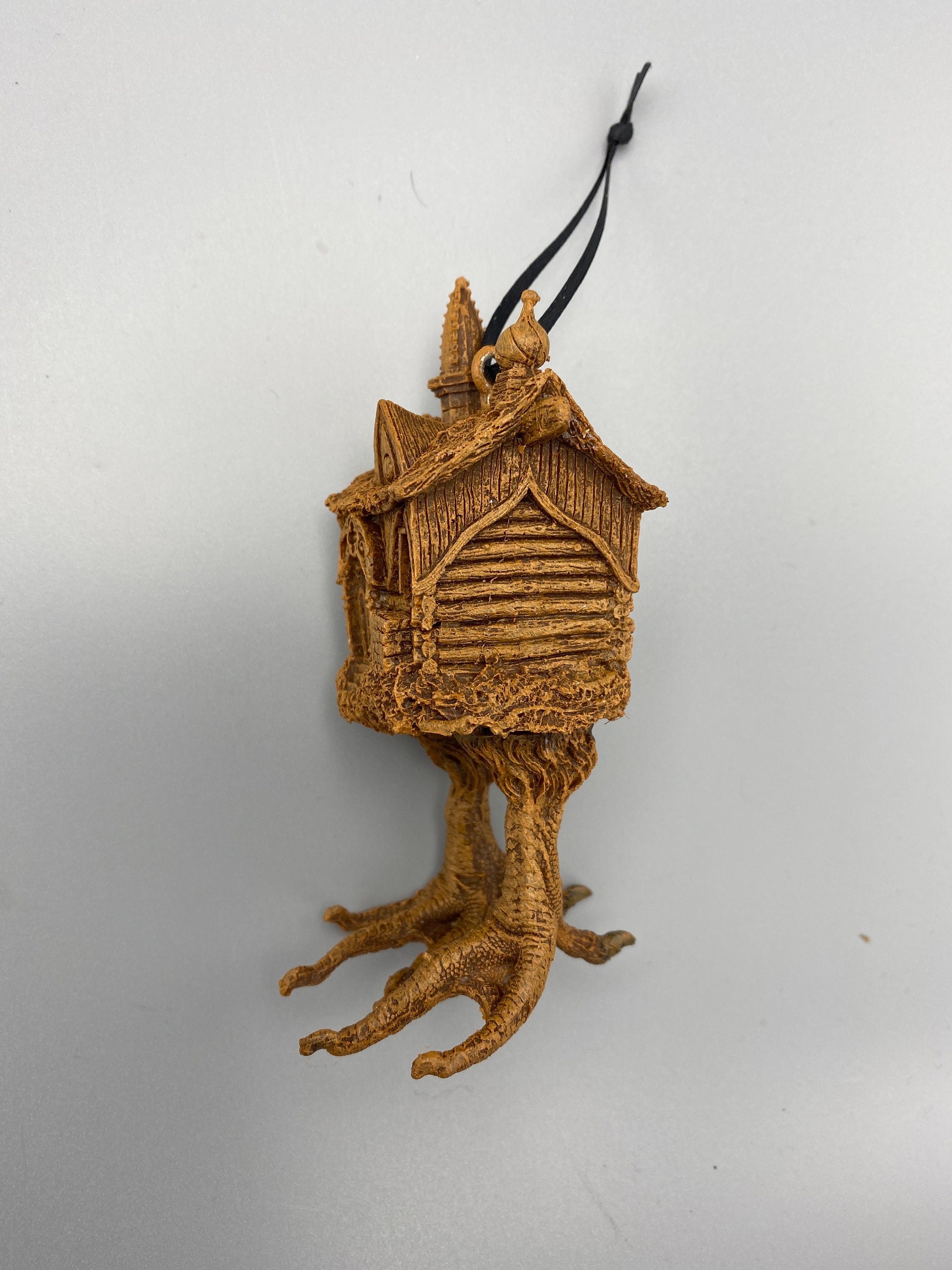 Baba Yaga Hut Ornament, Hand Painted Resin Sculpture | Russian Folklore Figurine | House Ornament | Fantasy Art for Witchy Holiday Decor