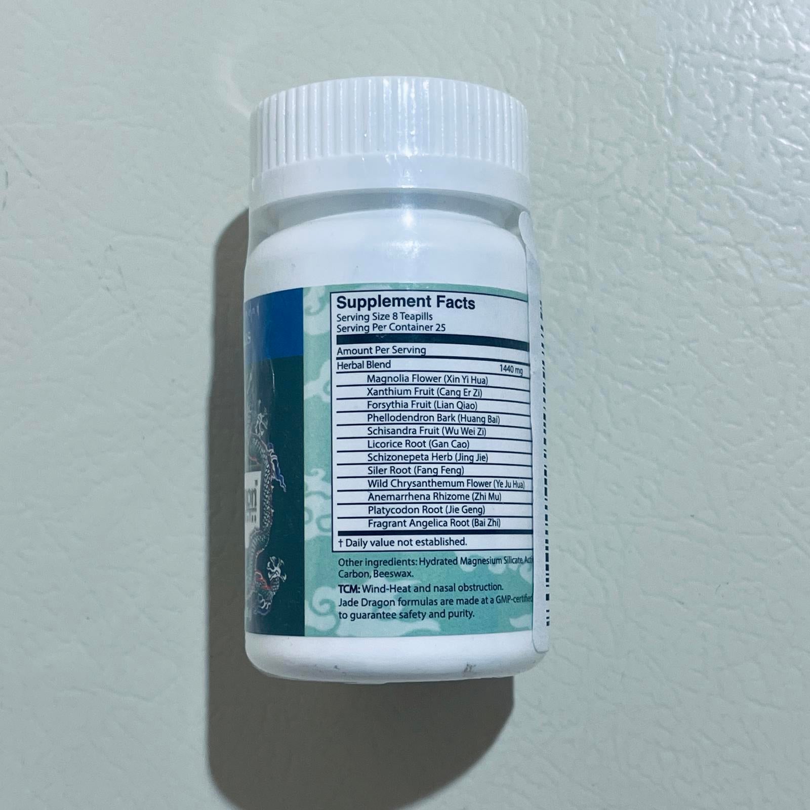Jade Dragon Cool Sinus Herbal Supplement 200 Pills EXP 11/2028