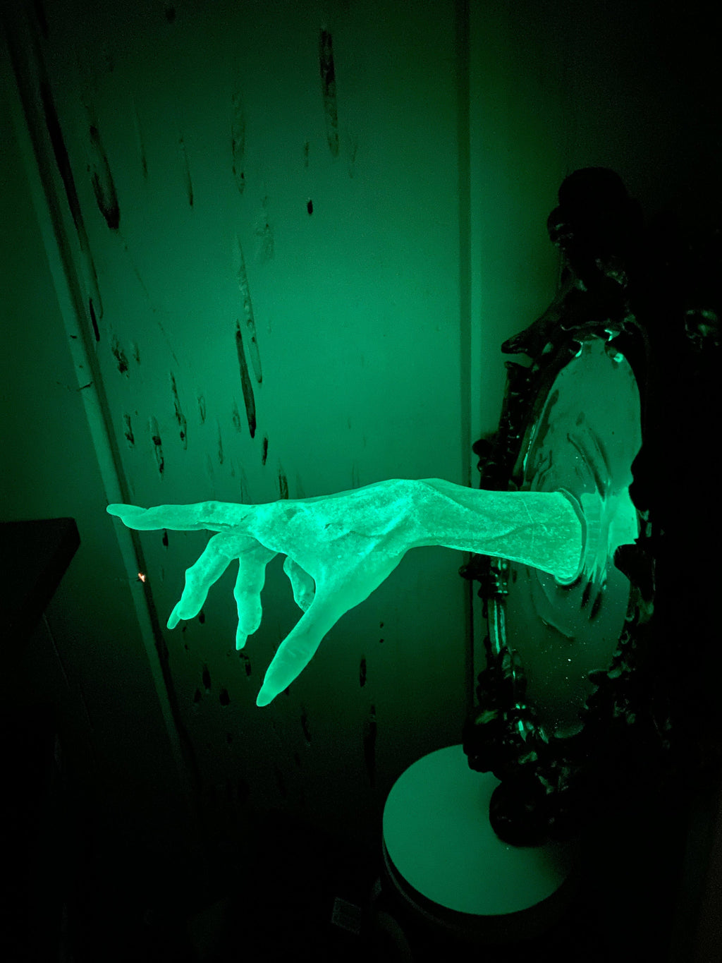 Spectral Hand Wall Plaque, Large Version, Glow in the Dark | Victorian Gothic Haunted Wall Art |Ghost Hand for Halloween, Spooky Home Decor