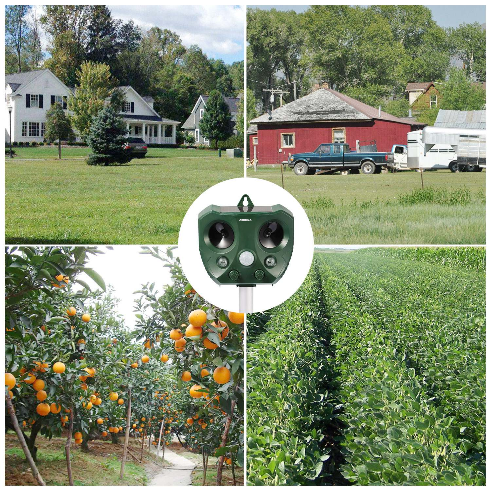 Ultrasonic Animal Repeller Solar Powered Repellent with Motion Sensor LED Flashing Lights IPX6 Waterproof Outdoor for Farm Garden Yard