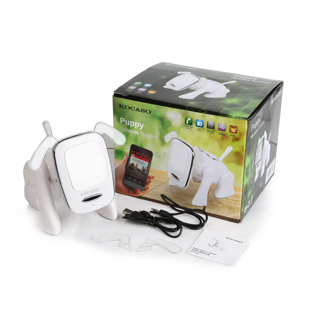 Puppy Dog Wireless Mini Speaker – Stereo, Mic, FM, USB, MMC