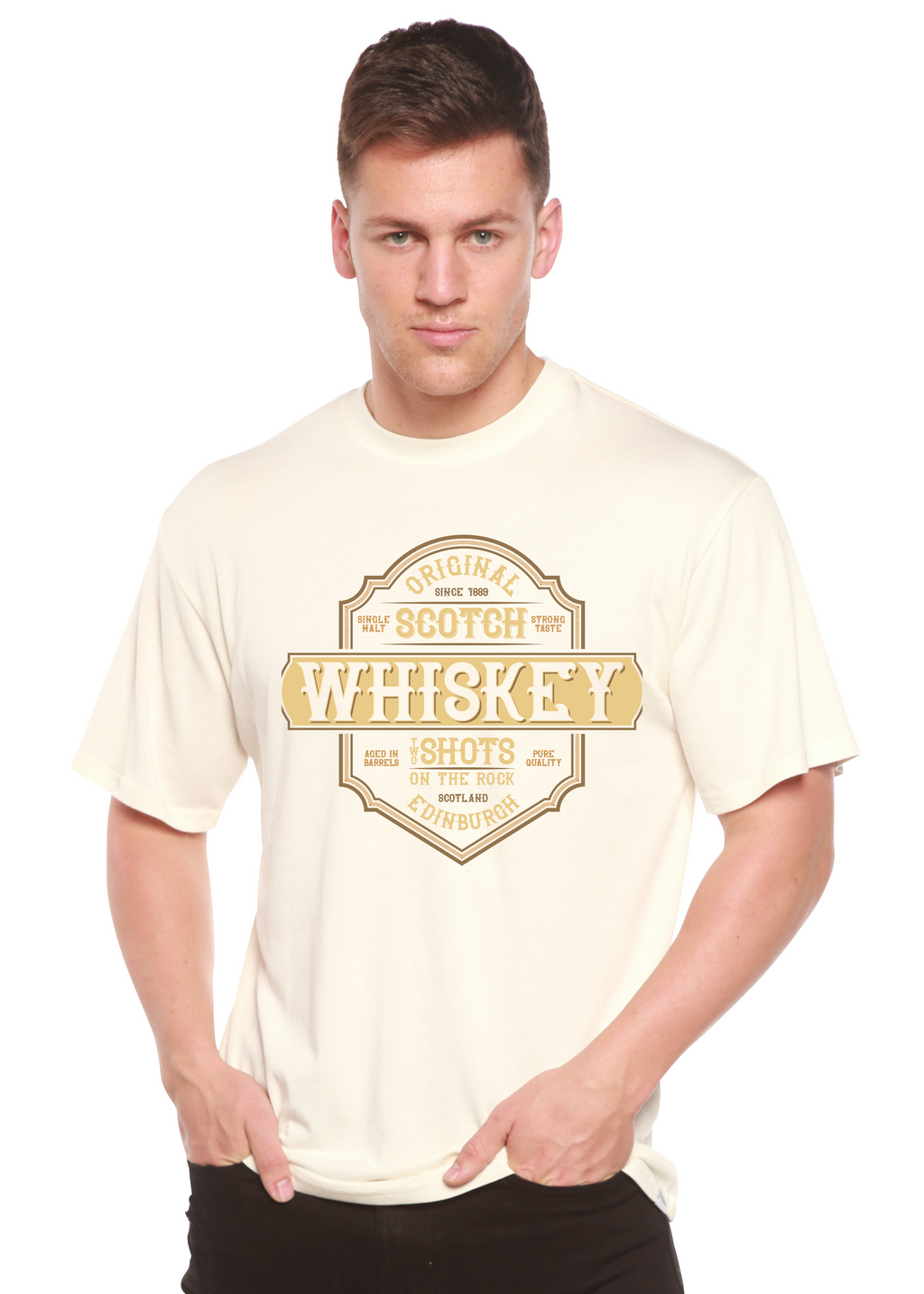 Whiskey Men's Bamboo Viscose/Organic Cotton Short Sleeve Graphic T-Shirt