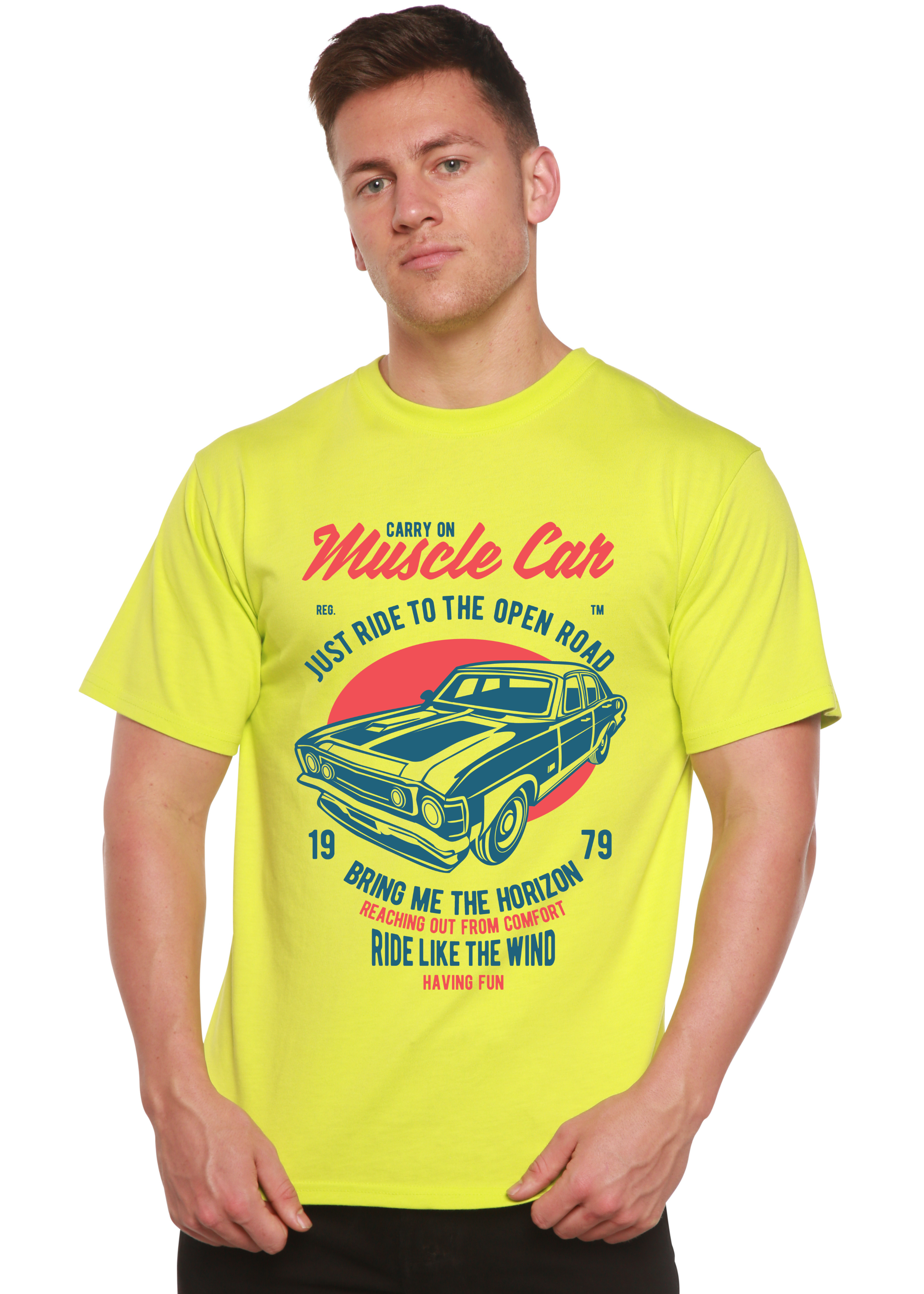 Muscle Car Spun Bamboo® Men's Bamboo Viscose/Organic Cotton Short Sleeve Graphic T-Shirt