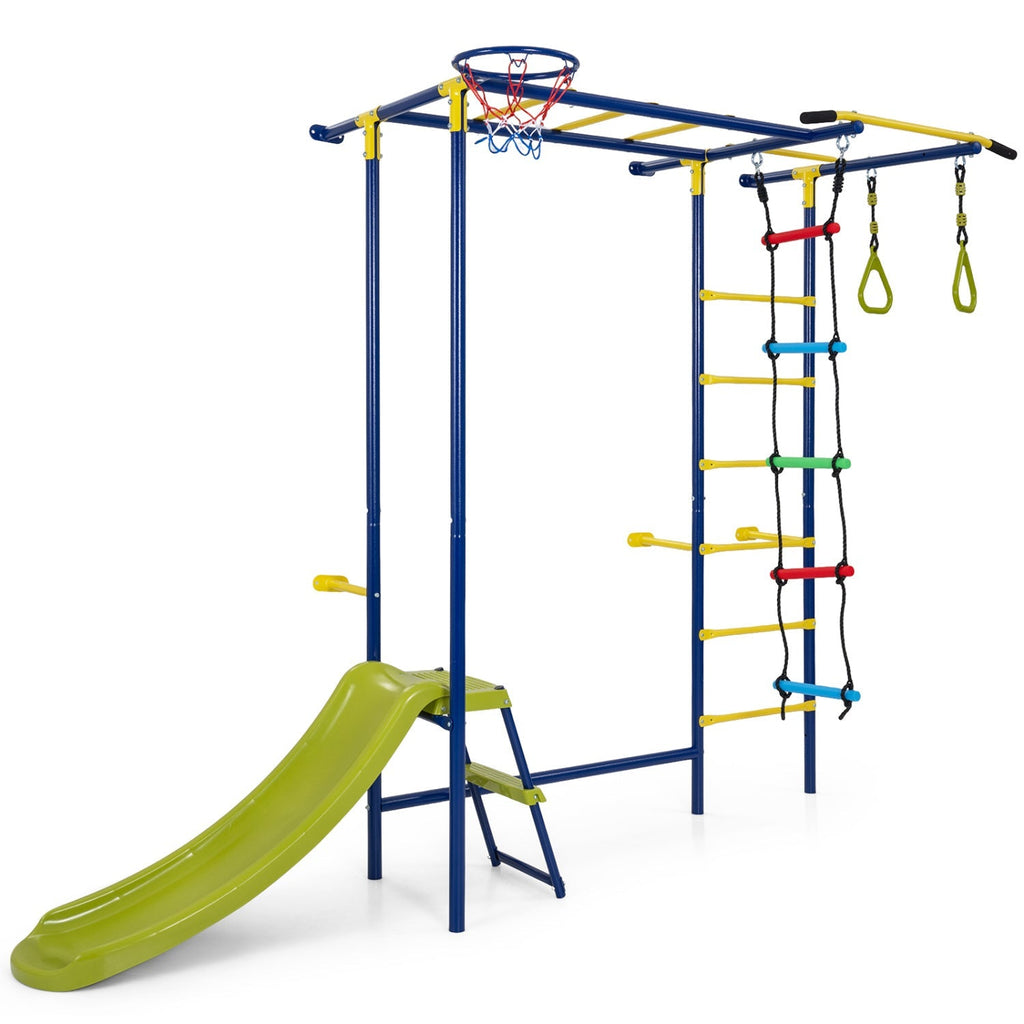 7-in-1 Indoor Jungle Gym for Toddlers with Slide & Rings