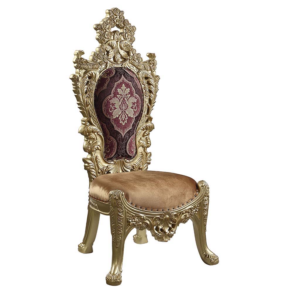 Bernadette - Side Chair (Set of 2) - Pattern Fabric & Gold