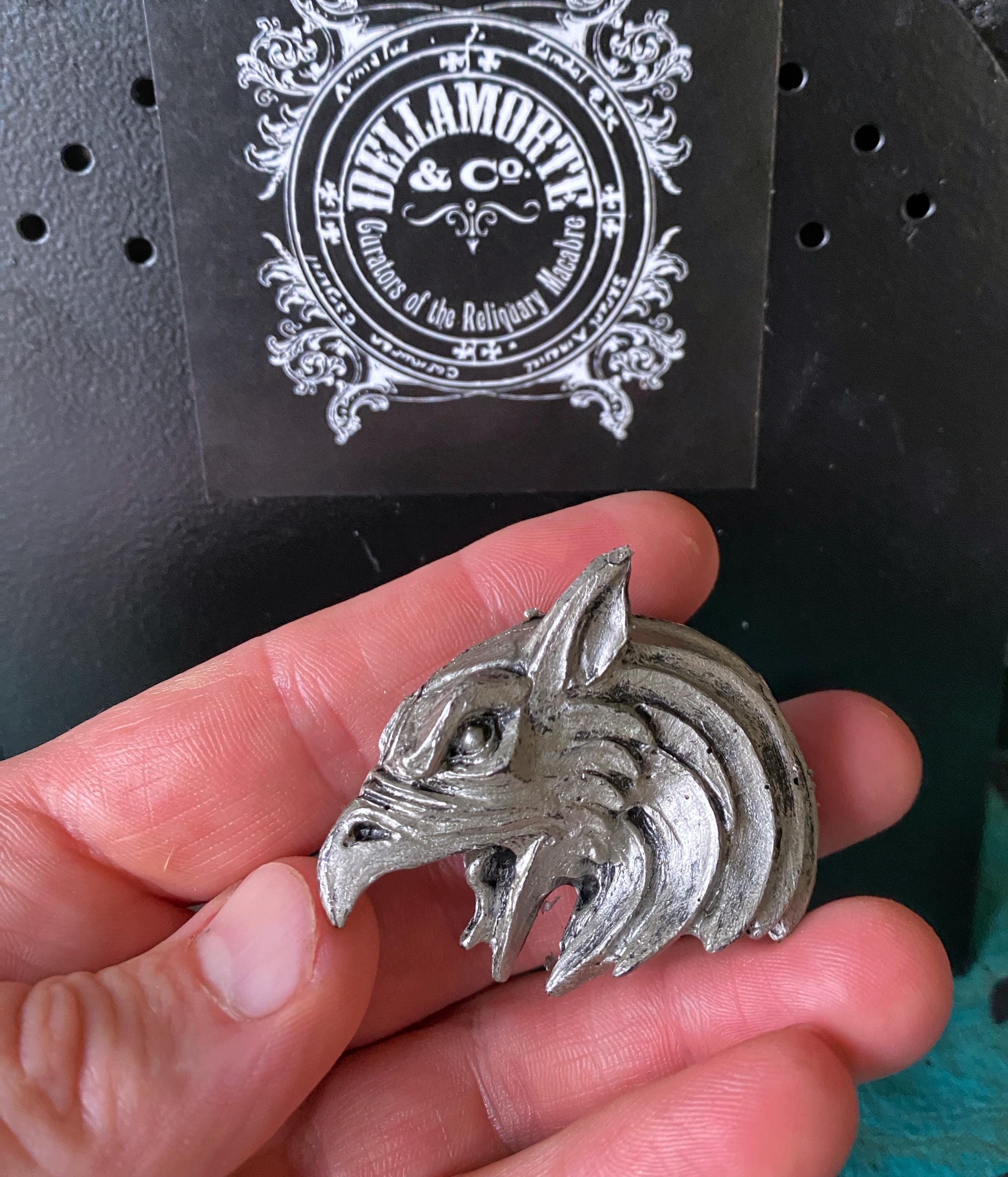 Griffin Magnet, Hand Painted Resin Sculpture | Mythic Fantasy Decor | Legendary Creature Griffin Magnet for Fantasy and Gothic Decor