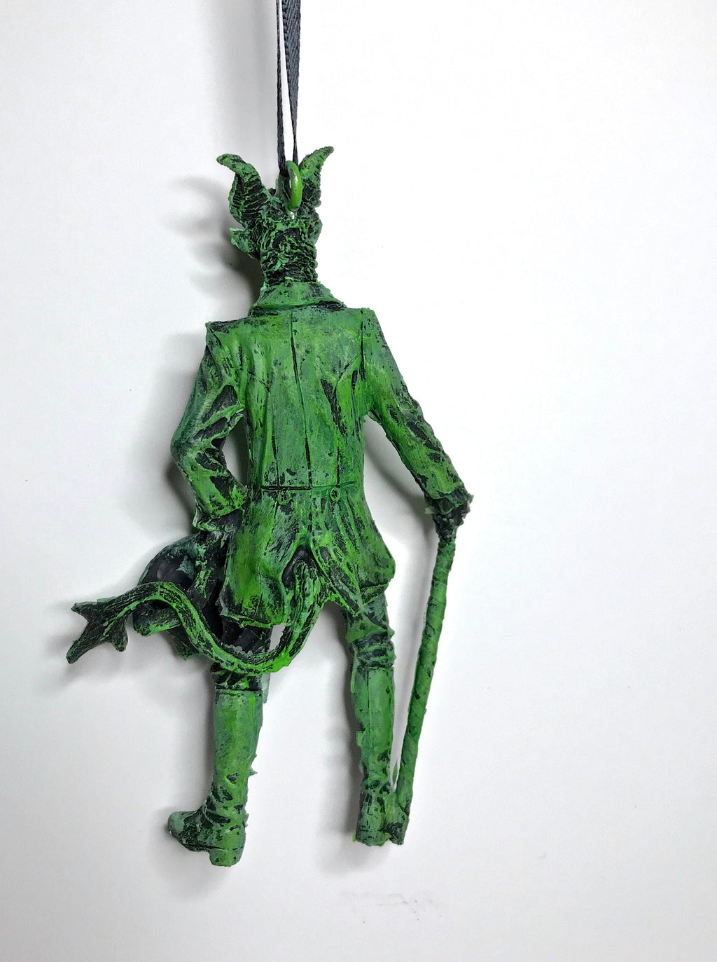 Gentleman Krampus Ornament, Hand Painted Resin Sculpture | Christmas Legend Figurine |Unique Dark Christmas Demon Ornament for Holiday Decor