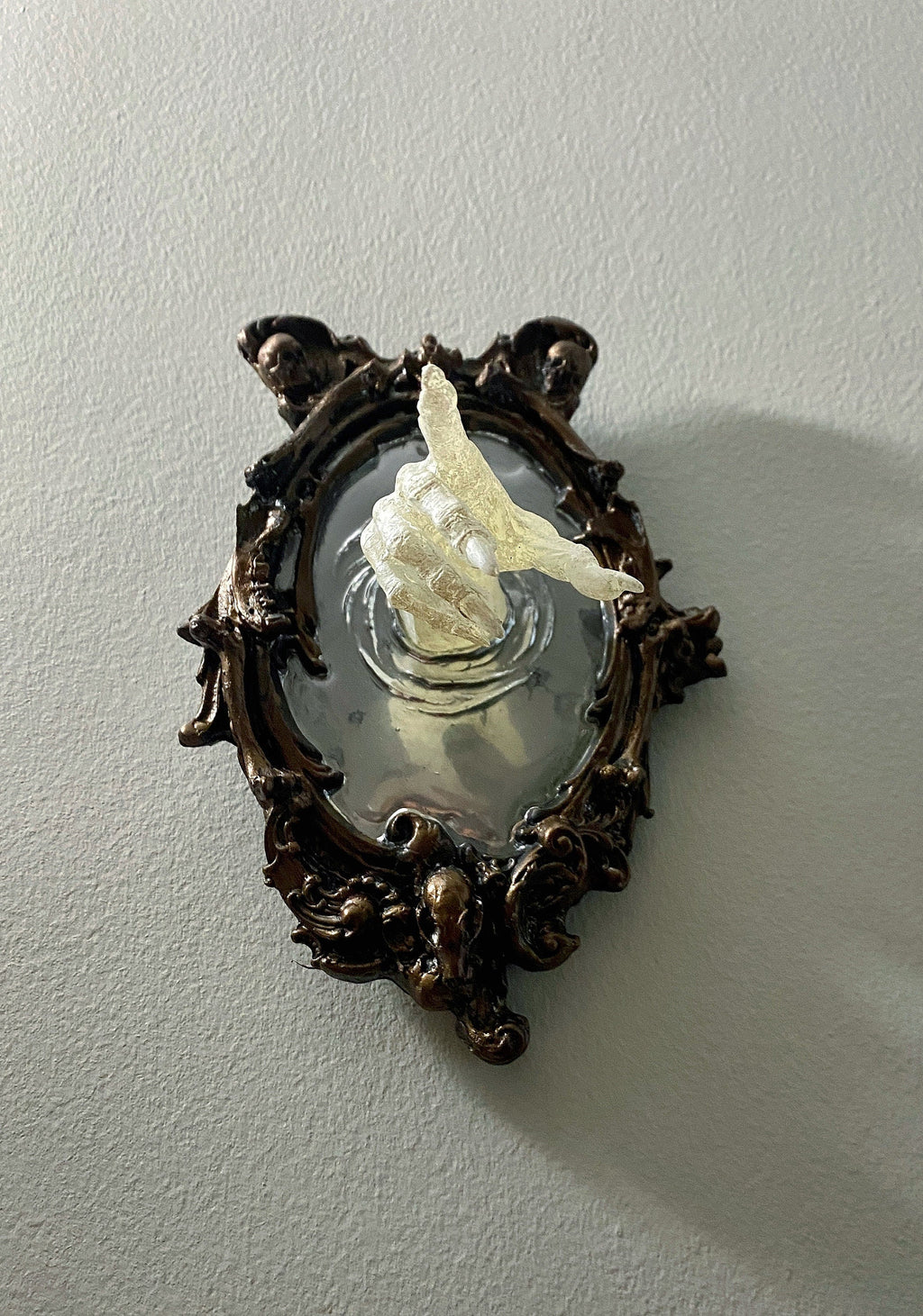 Spectral Hand Wall Plaque, White Version, Resin | Victorian Gothic Haunted Wall Art |Ghost Hand Gift for Halloween, Spooky Home Decor