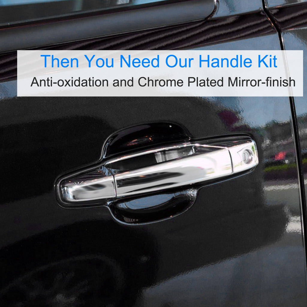 iMounTEK 4pcs Chrome Outer Handles Outside Exterior Door Handles Front Rear for Chevy Pickup Truck 2007-2013 Suburban Sierra Silverado Escalade Cadill