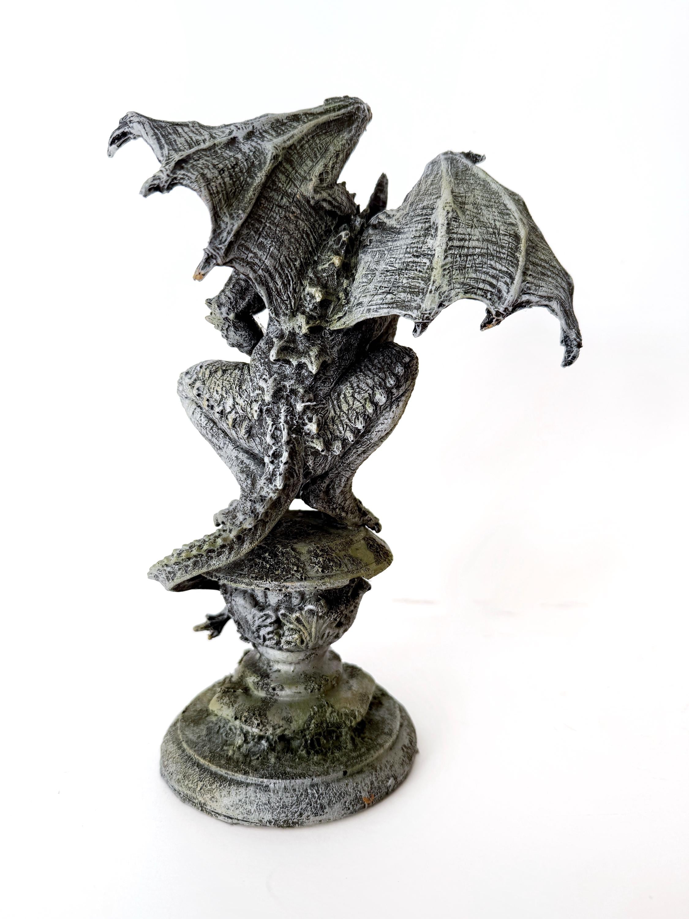 Gargoyle Statue, Hand Painted Resin | Legendary Medieval Monster Figurine | Demon Gargoyle Statue for Fantasy Art lover and Gamer Decor