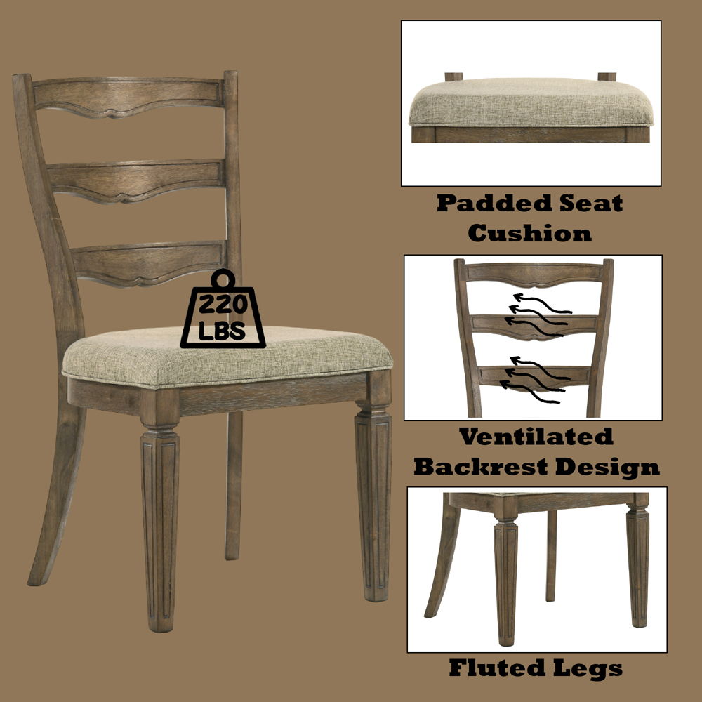 Parfield - Side Chair (Set of 2) - Fabric & Weathered Oak