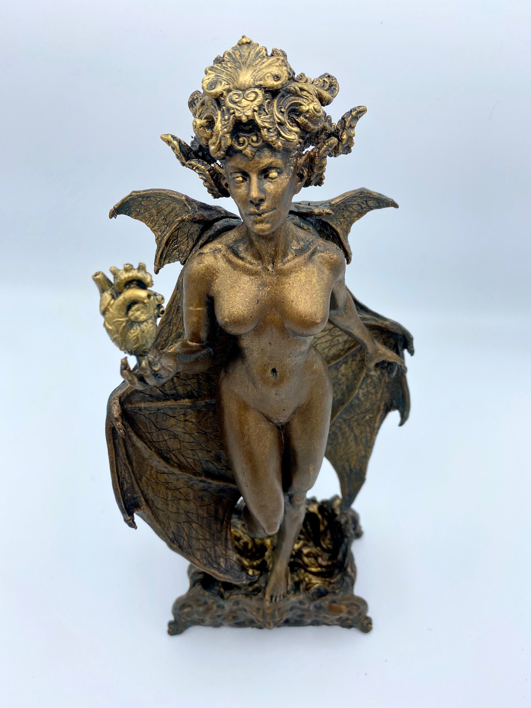 Lilith Statue, Hand Painted Resin Sculpture | Mythic Goddess Figurine |Myths and Legends Character |Altar Statue for Gothic Home Decor