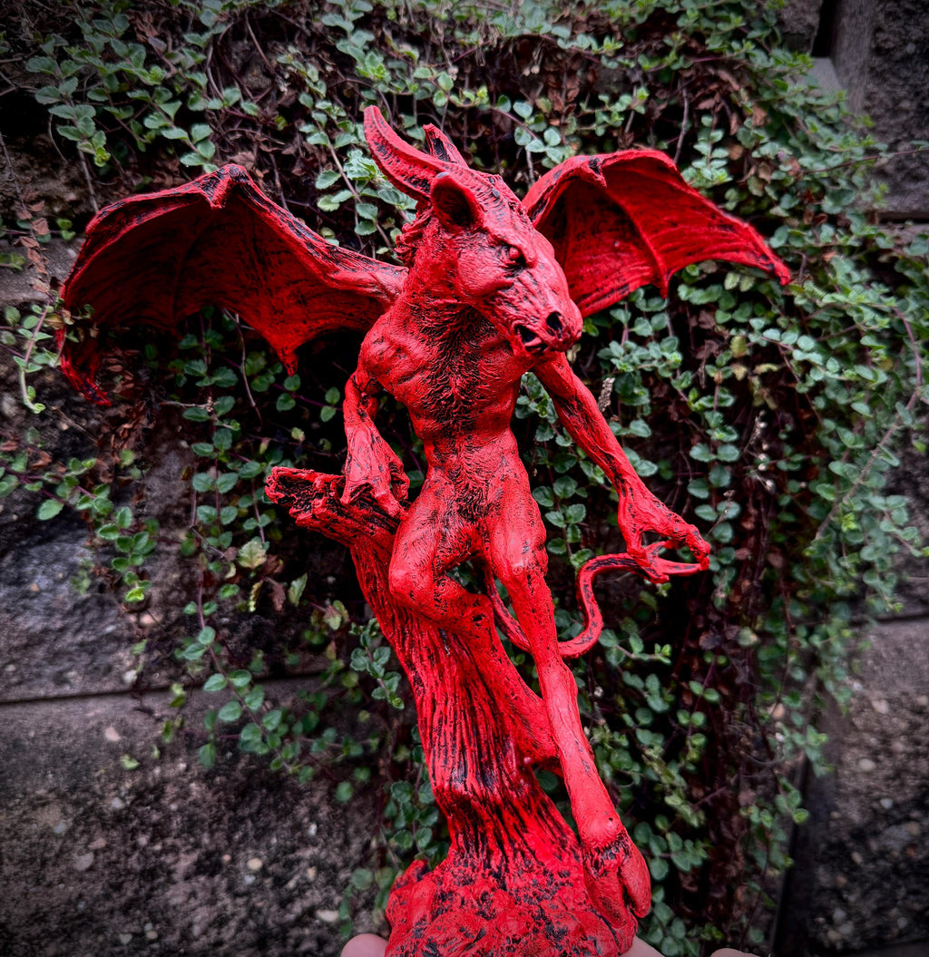 Jersey Devil Statue, Hand Painted Resin Sculpture | Cryptozoology Creature Figurine | Urban Legend Jersey Devil Monster, Gothic Art Decor