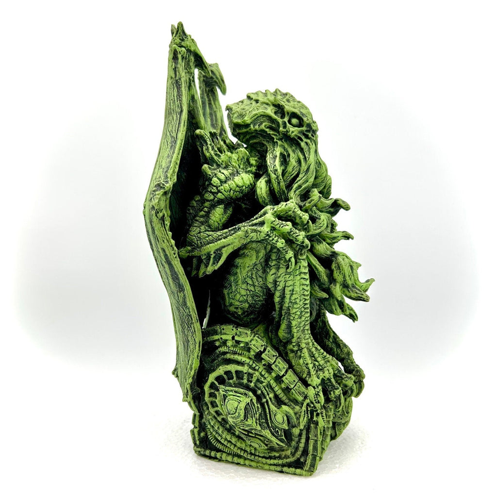 Cthulhu Enthroned Statue, Hand Painted Resin Sculpture | Cthulhu Mythos Monster Figurine | Lovecraftian Horror Decor and Gamer Gift