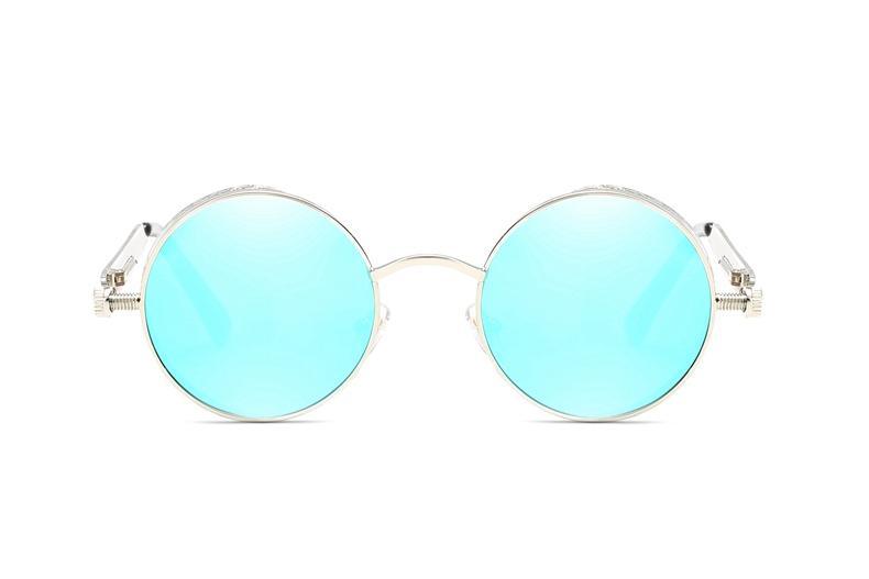Luxury Popular Retro  Gothic Steampunk Polarized Men and  Women Brand Designer Vintage Round High Quality Metal Frame Sunglasses With UV400 Protection