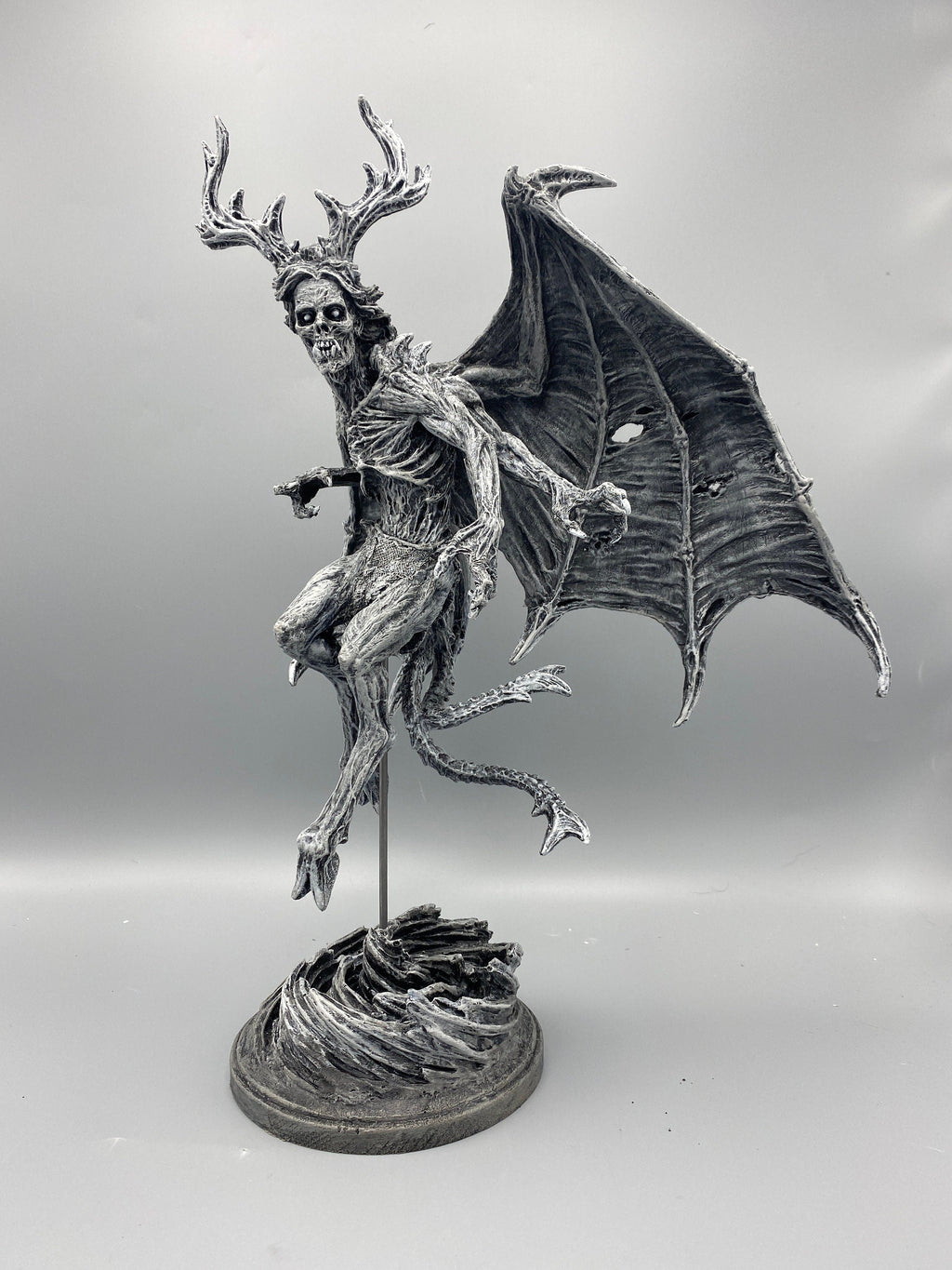 Angel of Death Statue, Hand Painted Resin | Mythic Creature Figurine | Myths and Legends Monster Statue | Demon Statue for Gothic Home Decor