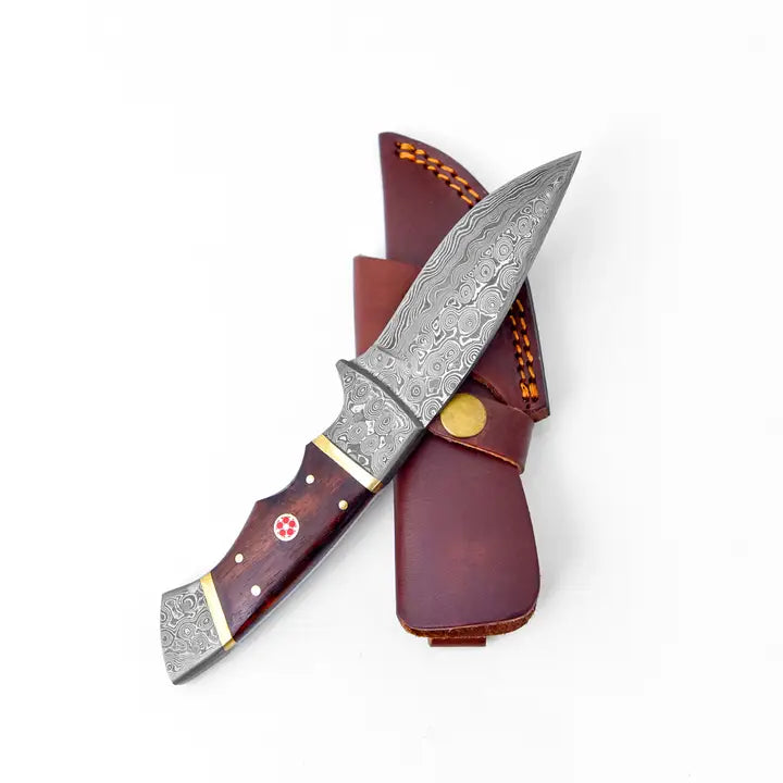 The Walnut Fusion Damascus Steel Utility Knife TK-086W