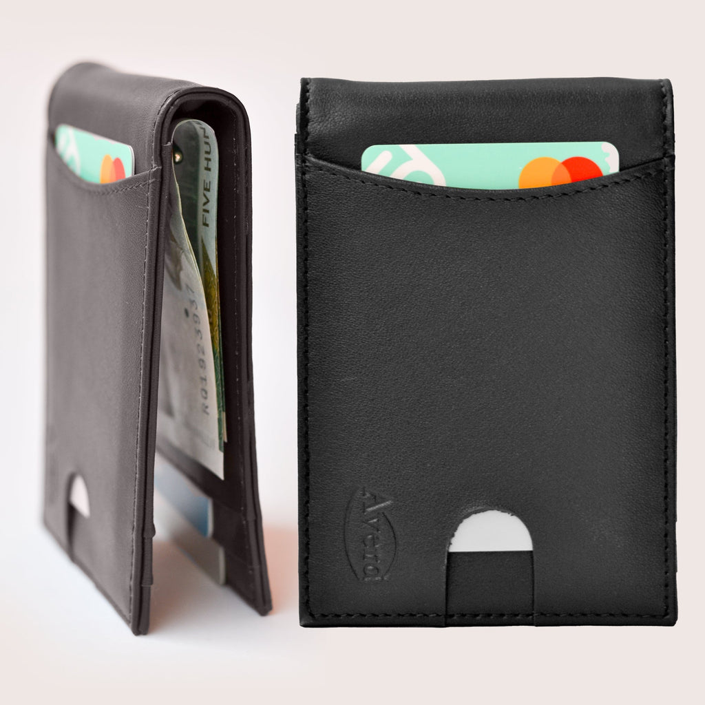 Avera Group Slim Genuine Leather Rfid Blocking Bifold Wallet With Money Clip