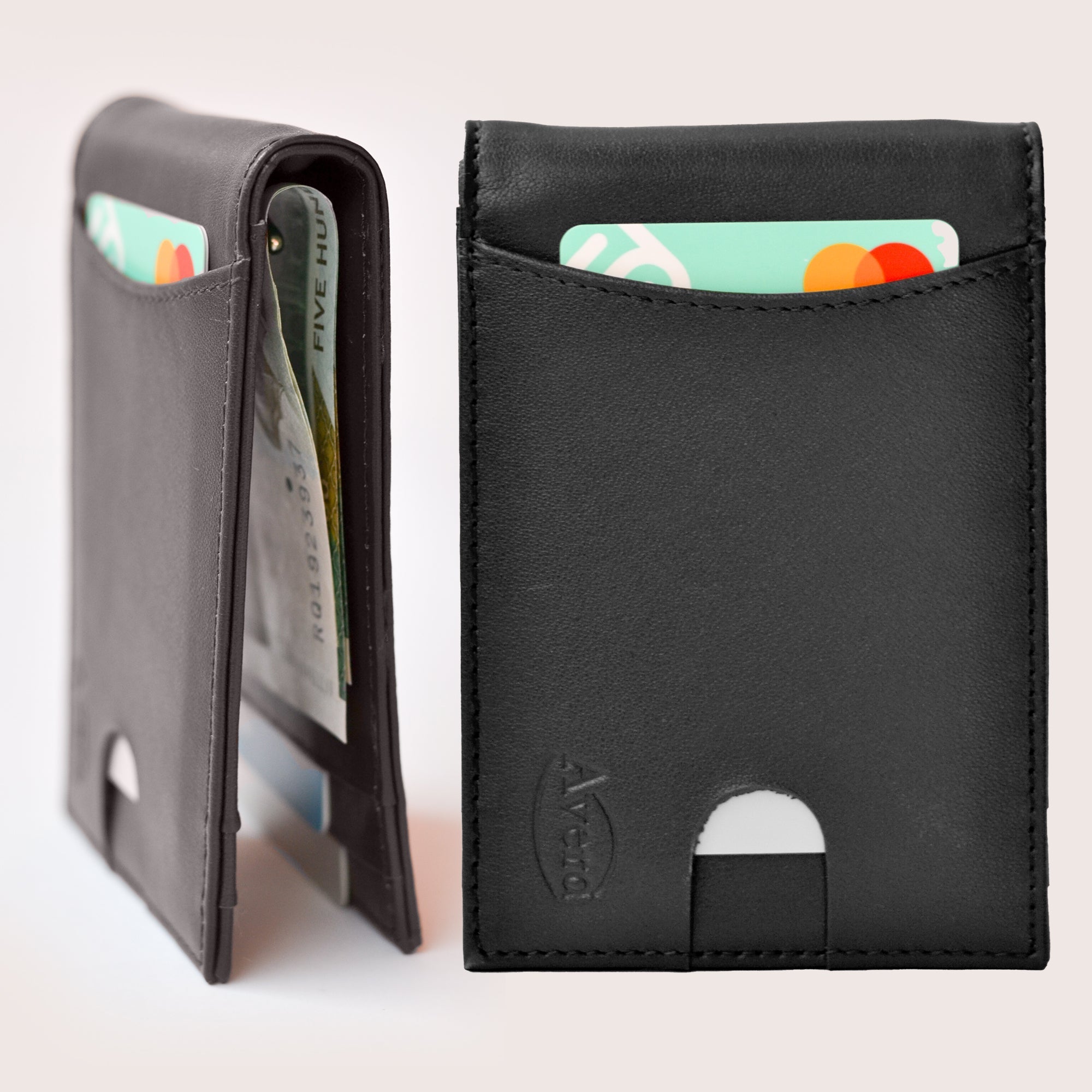 Avera Group Slim Genuine Leather Rfid Blocking Bifold Wallet With Money Clip