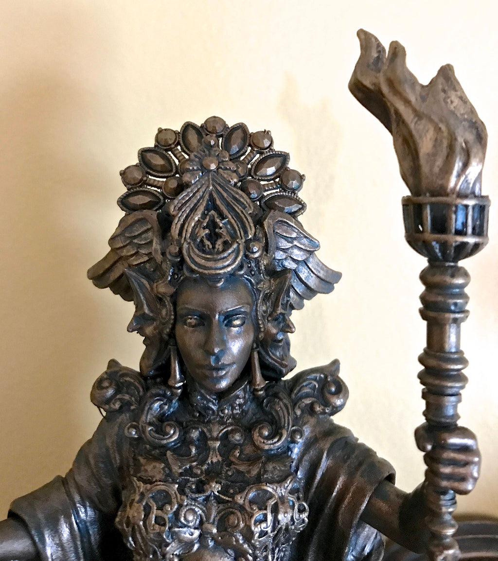 Hecate, Goddess of Witchcraft and Magic Statue, Resin Sculpture | Mythical Goddess Figurine | Folklore Altar Statue for Gothic Home Decor