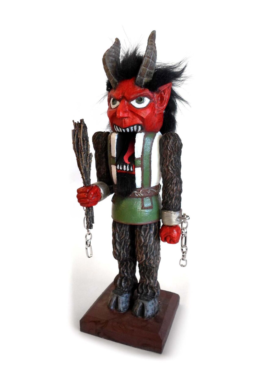 Krampus Nutcracker Statue, Hand Painted Resin Sculpture | Mythical Creature Figurine | Unique Dark Christmas Demon, Gothic Folklore Decor
