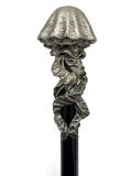 Jellyfish Cane, Hand Sculpted Nautical Walking Stick | Maritime Gothic Cane | Fantasy Cosplay Jellyfish Lovecraftian Cane, Gothic Accessory