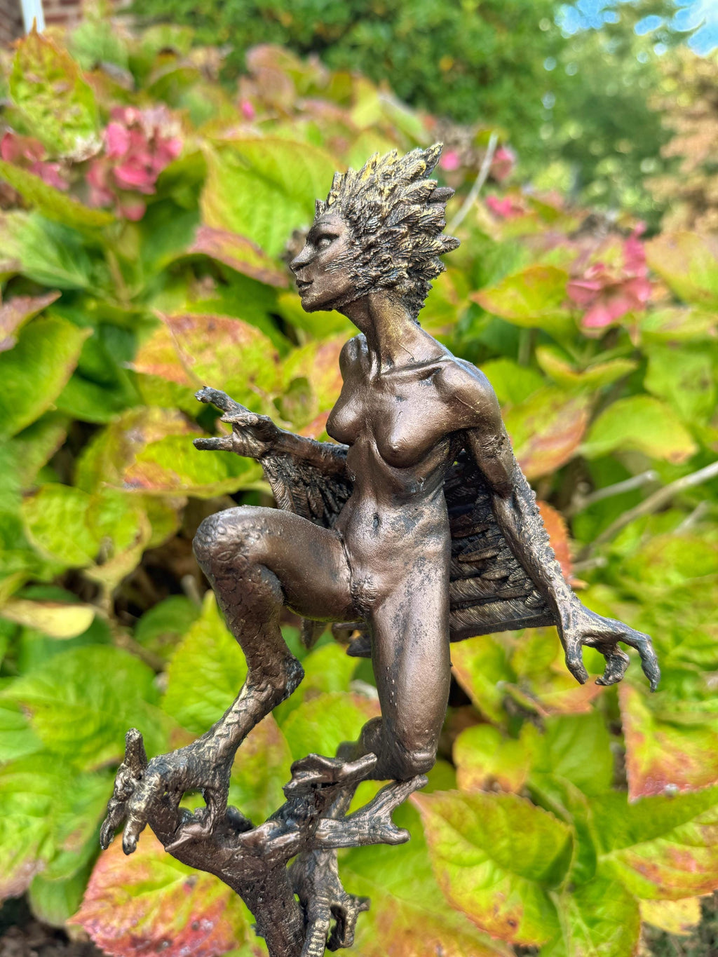 Harpy Statue, Hand Painted Resin Sculpture | Mythical Creature Figurine | Unique Legendary Bird Woman Figurine. Fantasy Art Decor