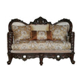 Devayne - Loveseat With 4 Pillows (Same Lv01583) - Pattern Fabric & Dark Walnut