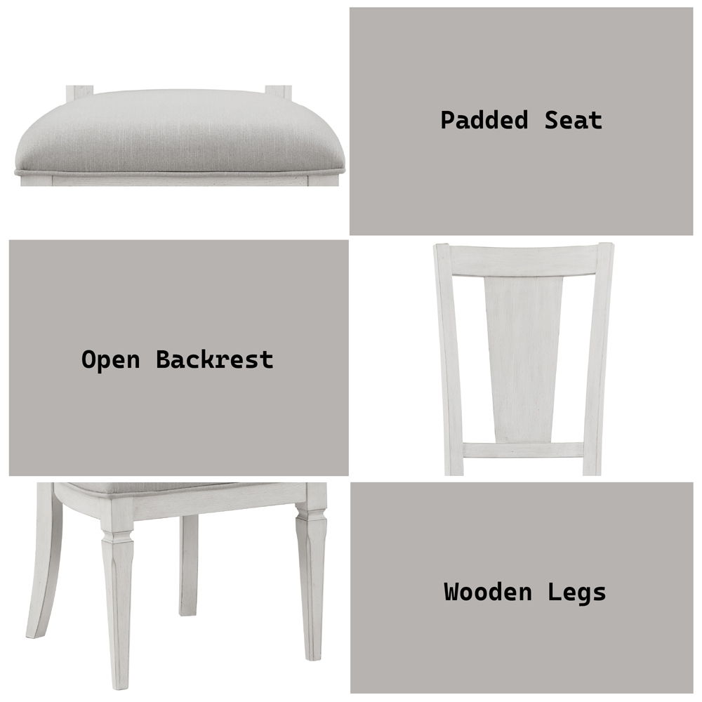 Katia - Side Chair (Set of 2) - Light Gray Linen & Weathered White