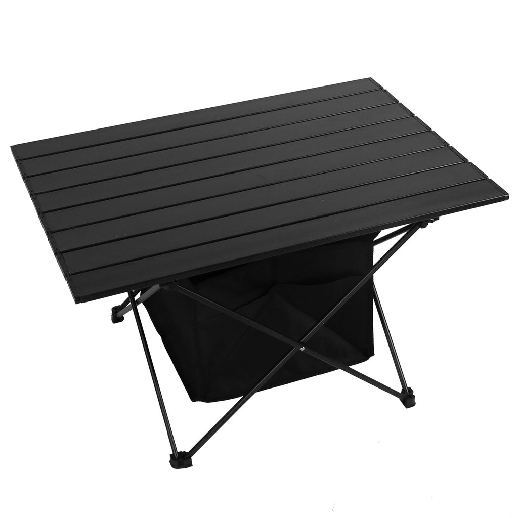 Foldable Camping Table With Storage Basket Rustproof Portable Aluminum Alloy Roll-Up Camping Table With Carrying Bag For Camping Hiking BBQ Picnic Fis