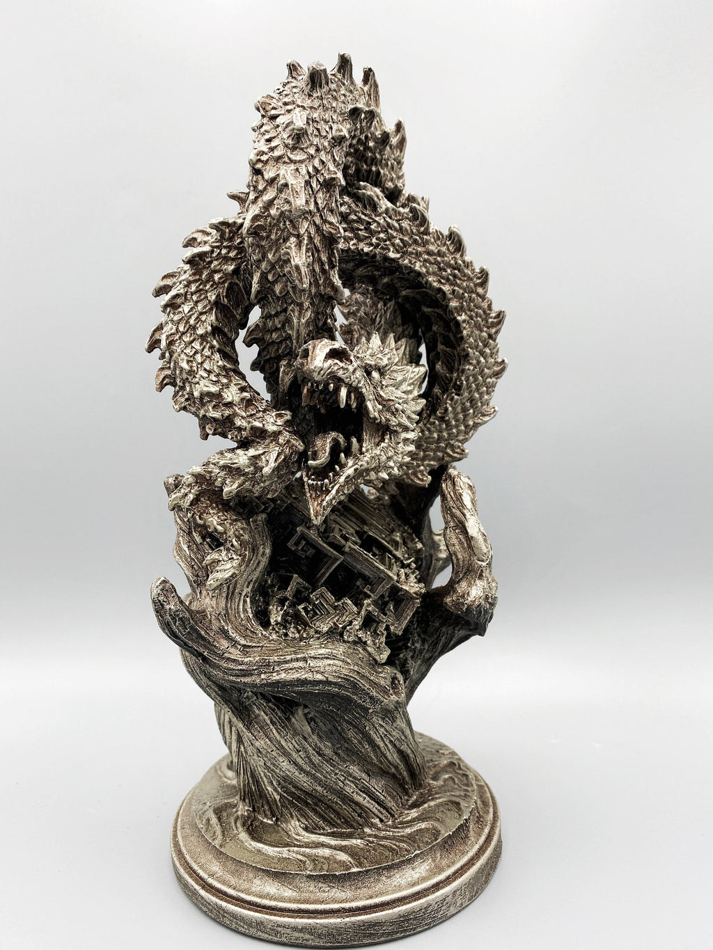 Ouroboros/ World Serpent Statue, Hand Painted Resin Sculpture | Norse Mythology Figurine | Myths and Legends Dragon Statue,Fantasy Art Decor
