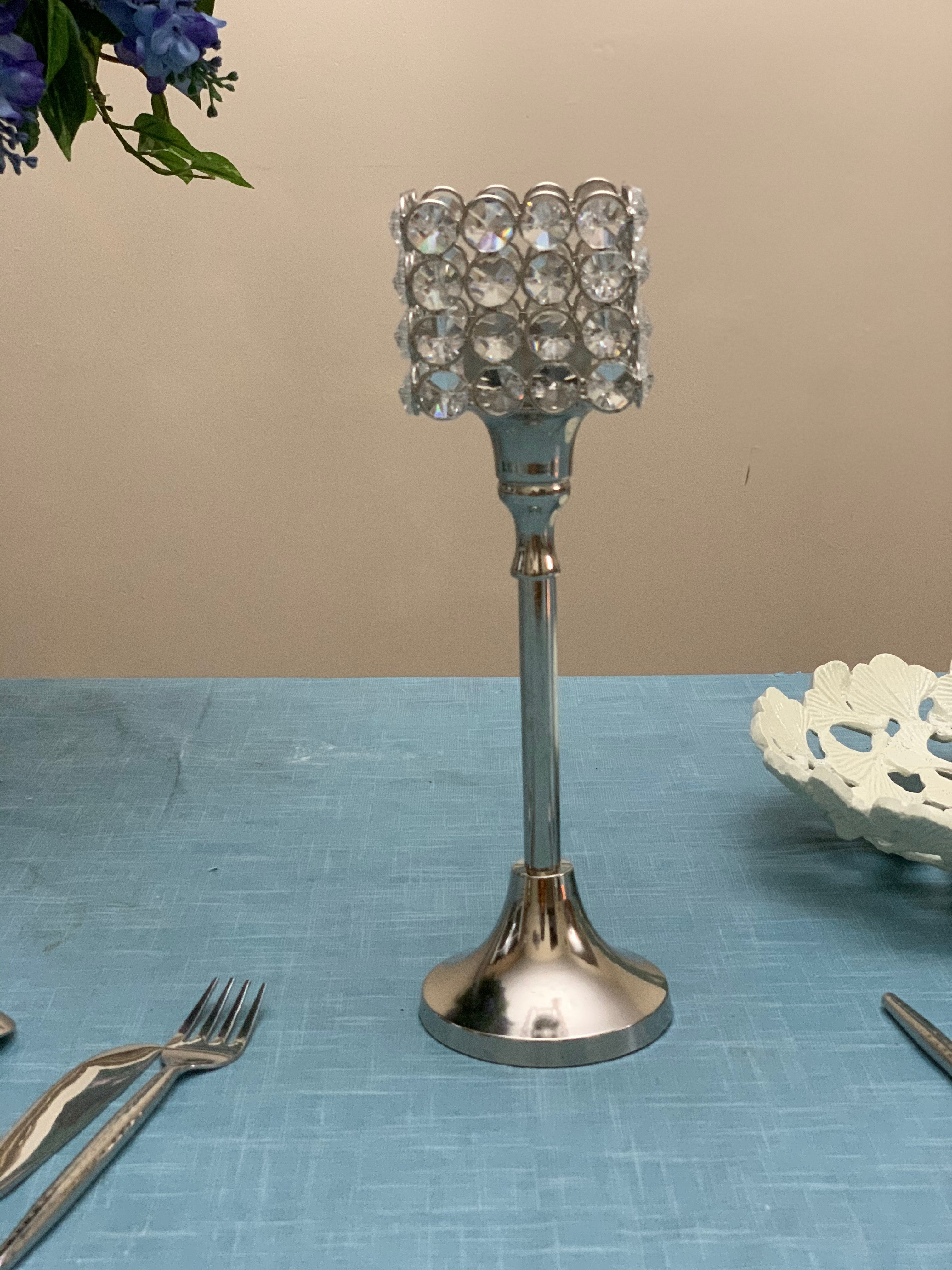 Hurricane Crystal Candle Holder (Square, 10")