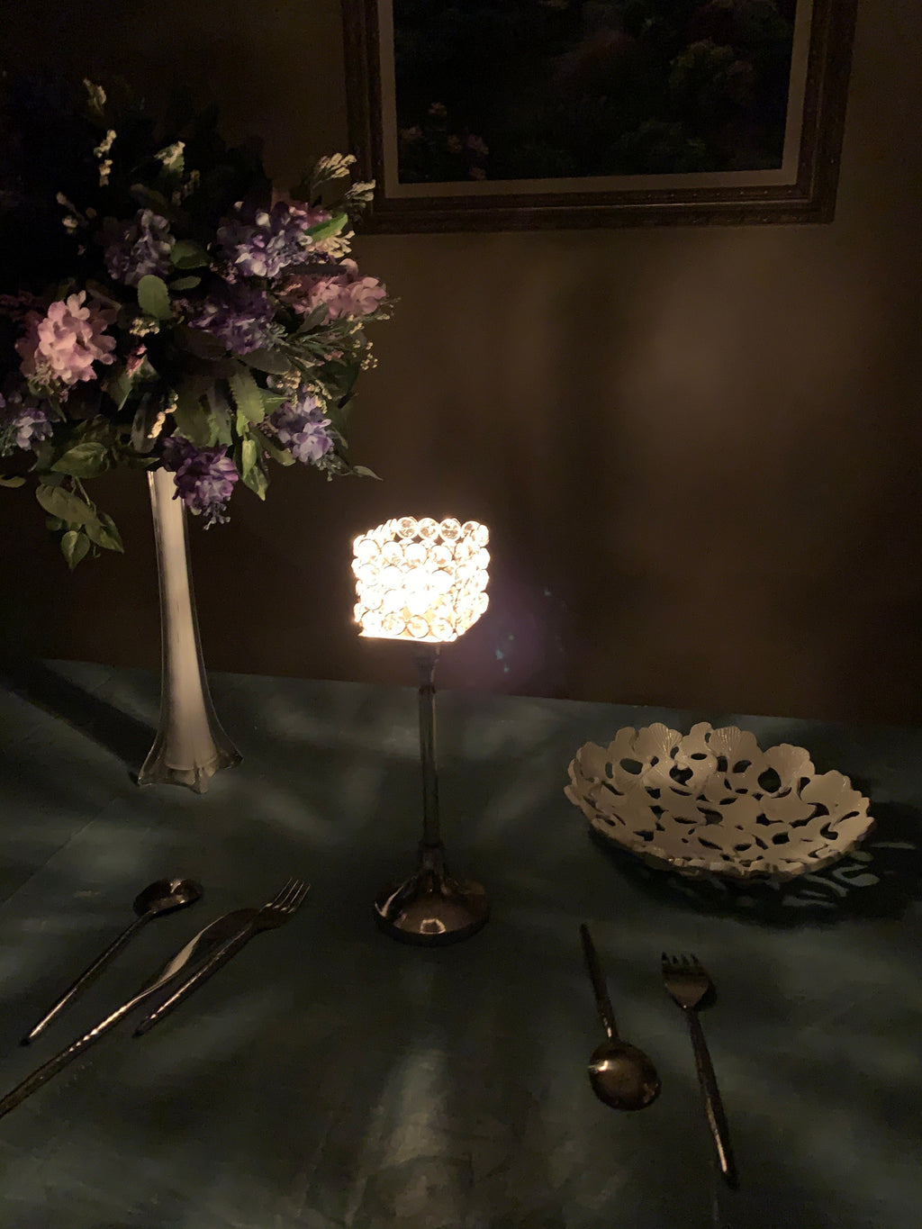 Hurricane Crystal Candle Holder (Square, 10")