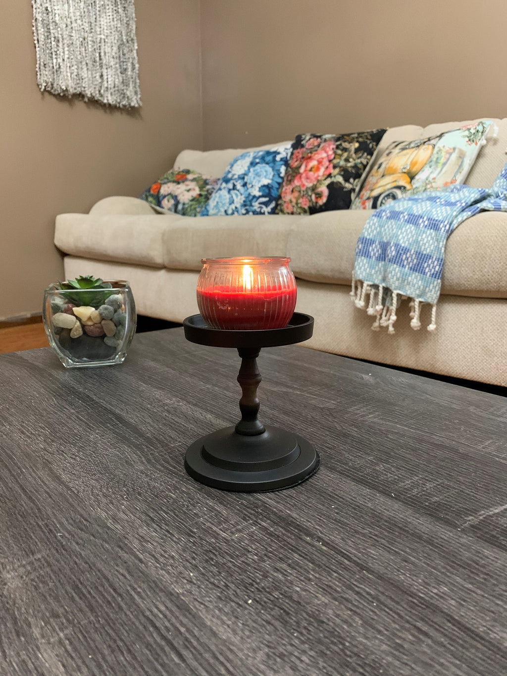 Vibhsa Pillar Candle Holder | Matte Black, 4.5"H, Fits 3.5" Candles