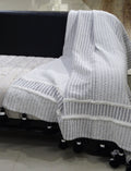 Hand loom Woven Textured Throw Black & Off White