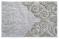 Damask Pattern Bath Rug in Beige & Ivory