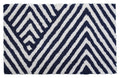 Bath Rug Chevron Pattern in Charcoal & Ivory