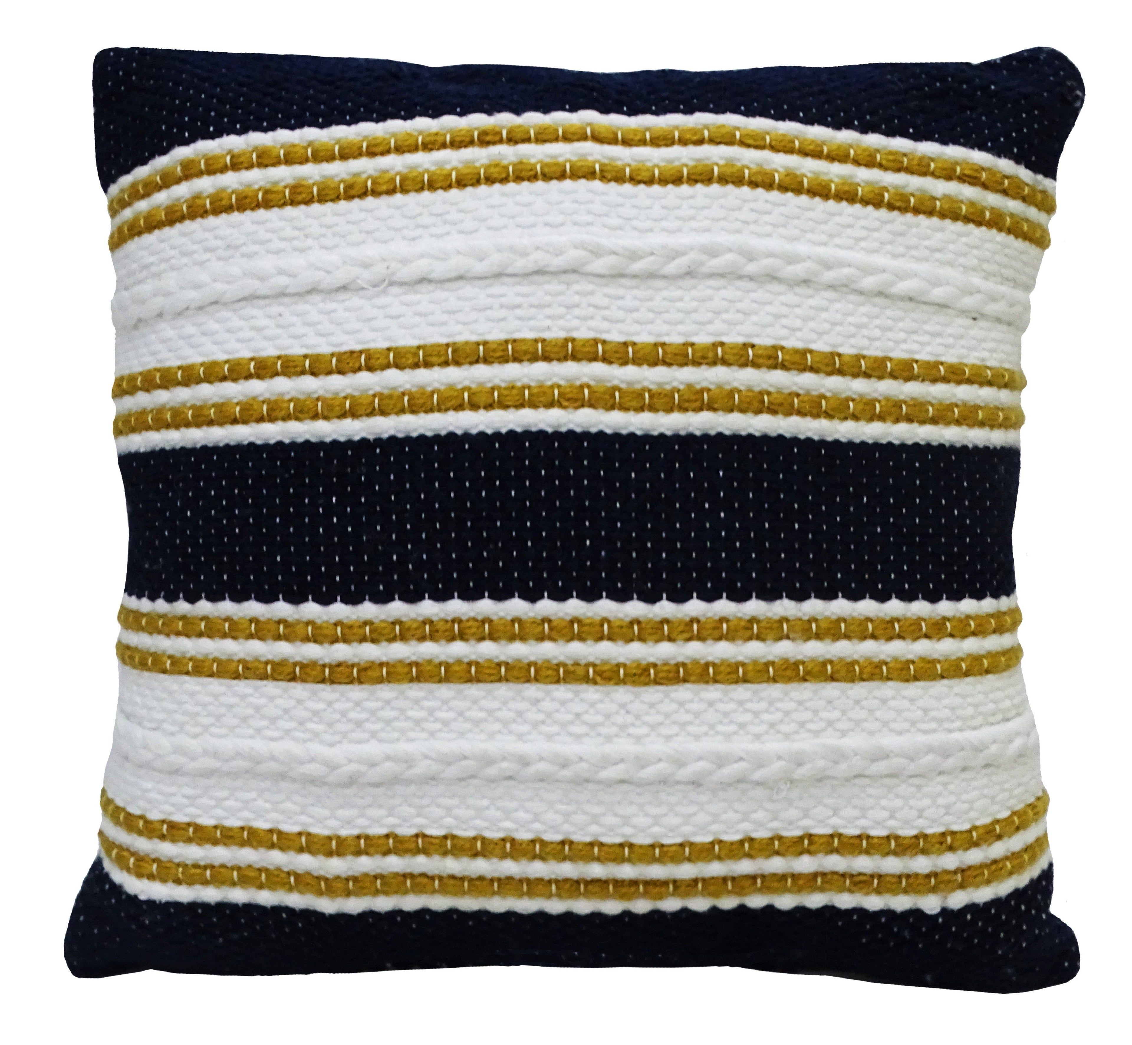 Multi Color 18"x18" Indoor Outdoor Pillow with Braid for sofa