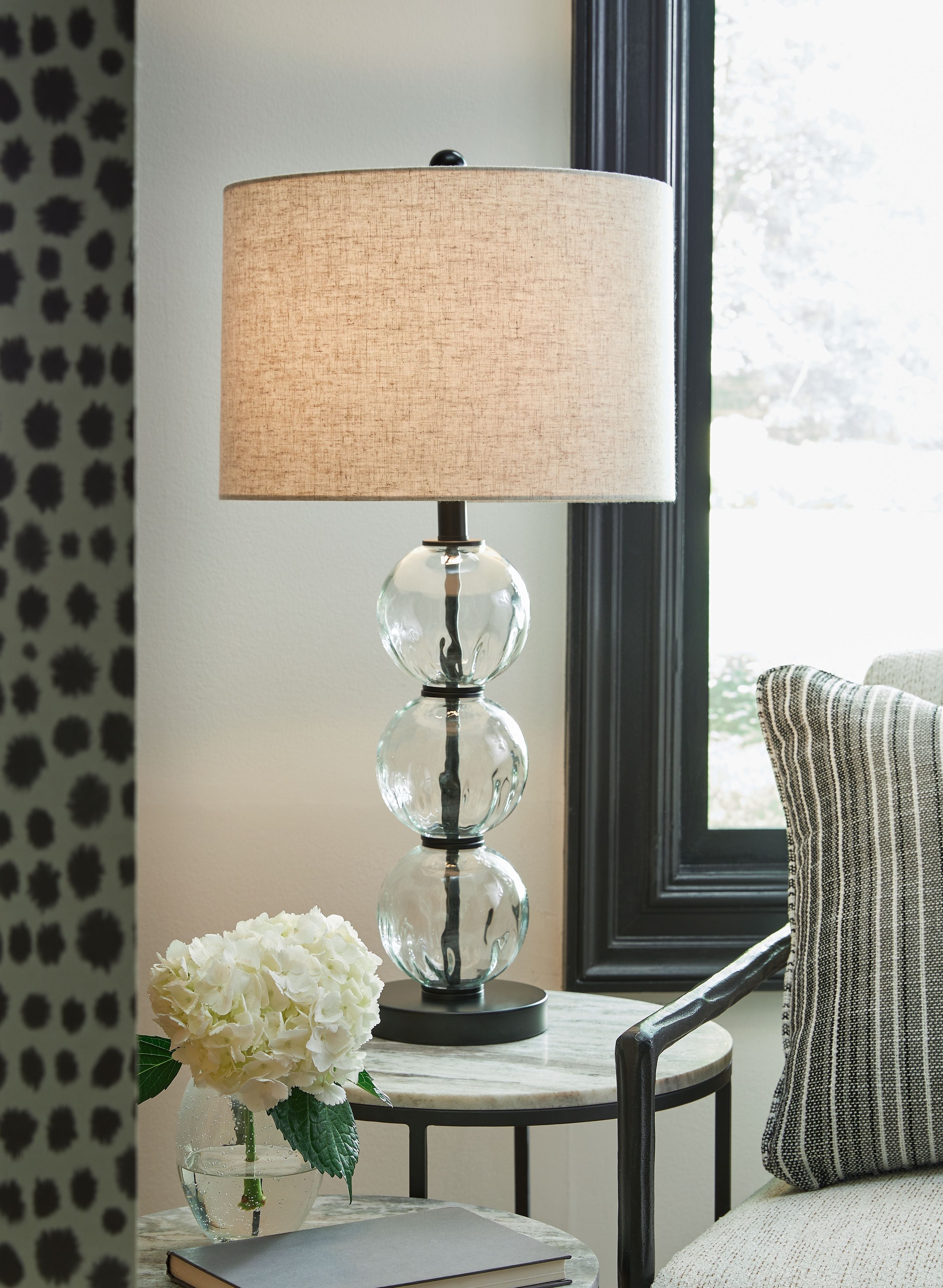 Airbal - Glass Table Lamp (Set of 2) - Clear / Black
