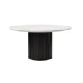 Jaramillo - Round Dining Table With Engineered Marble Top - Engineered Marble Top & Black