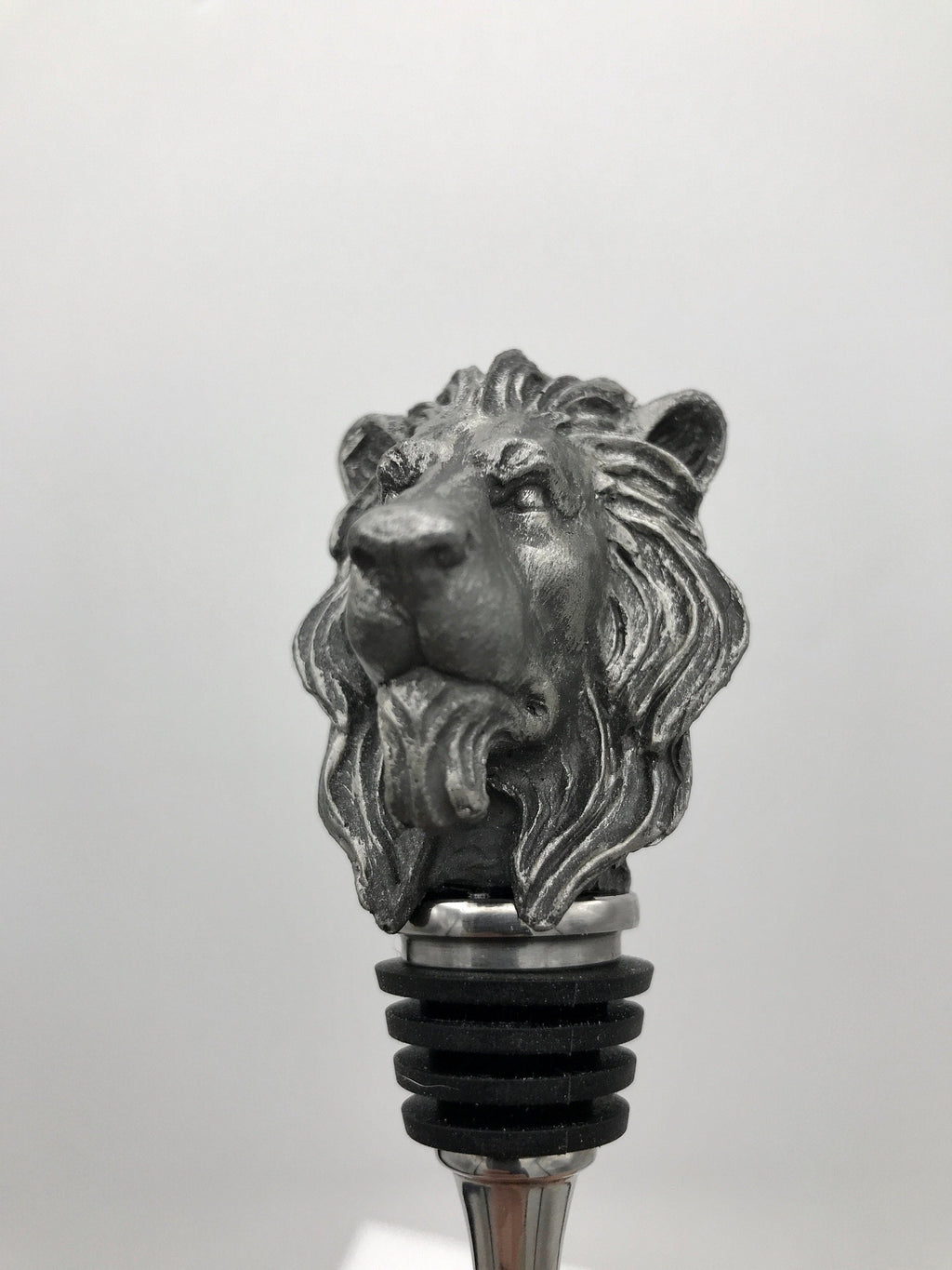 Lion Head Winestopper, Hand Sculpted Resin, Mythic Fantasy Art Barware | Gothic Lion Bottle Stopper | Fantasy Wine and Barware Gift