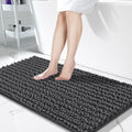 Chenille Bath Mat, 55"x24", Dark Gray