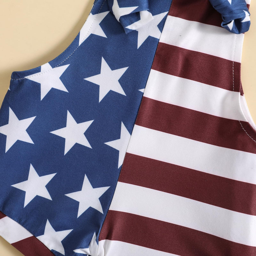July 4th Infant Outfit Stars Stripes Romper Independence Day Overalls 6-12 Months