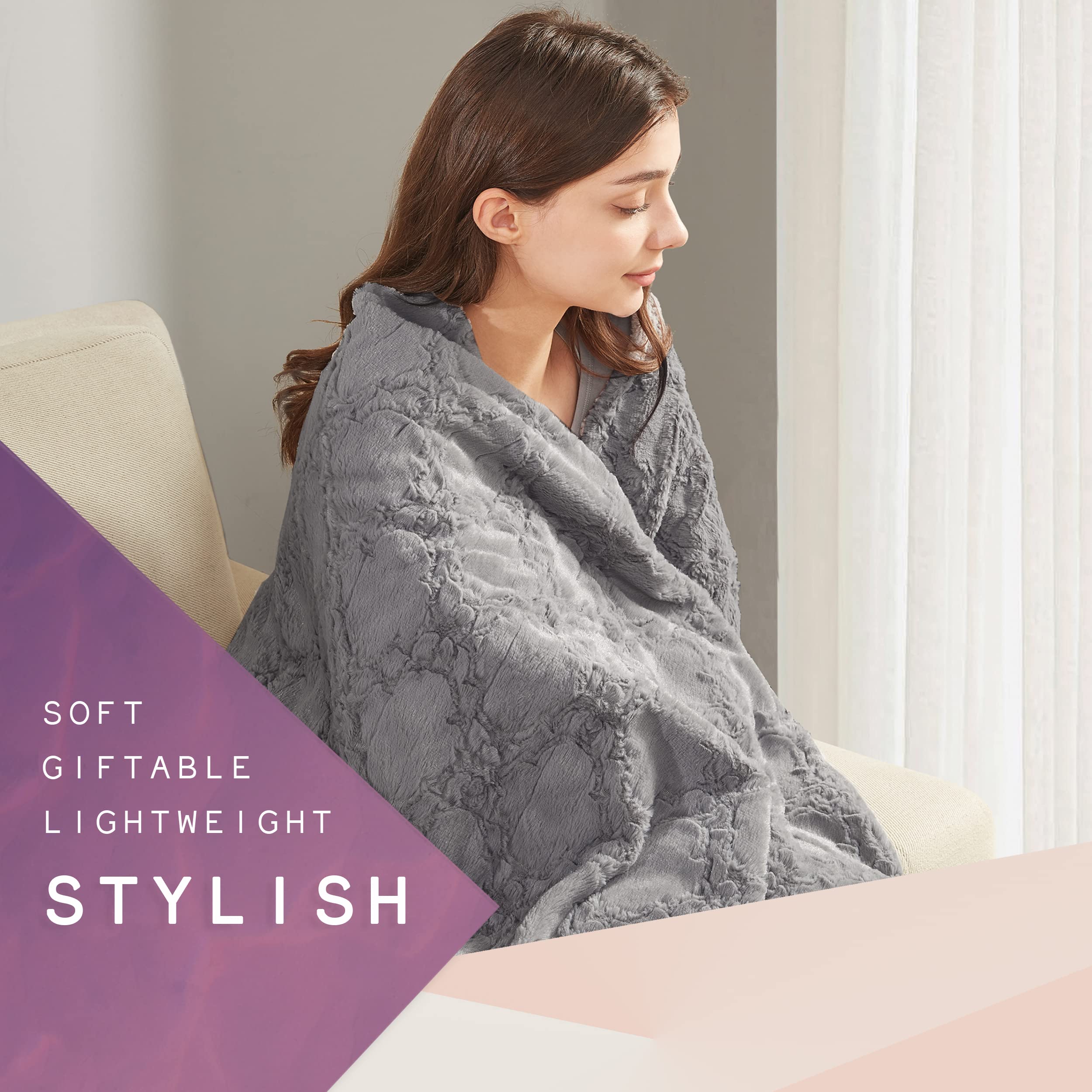 Hyde Lane Heated Electric Blanket Throw 60x70 Sherpa Reverse 3 Heat Settings