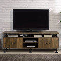 Ensata II - TV Stand - Rustic Oak & Black