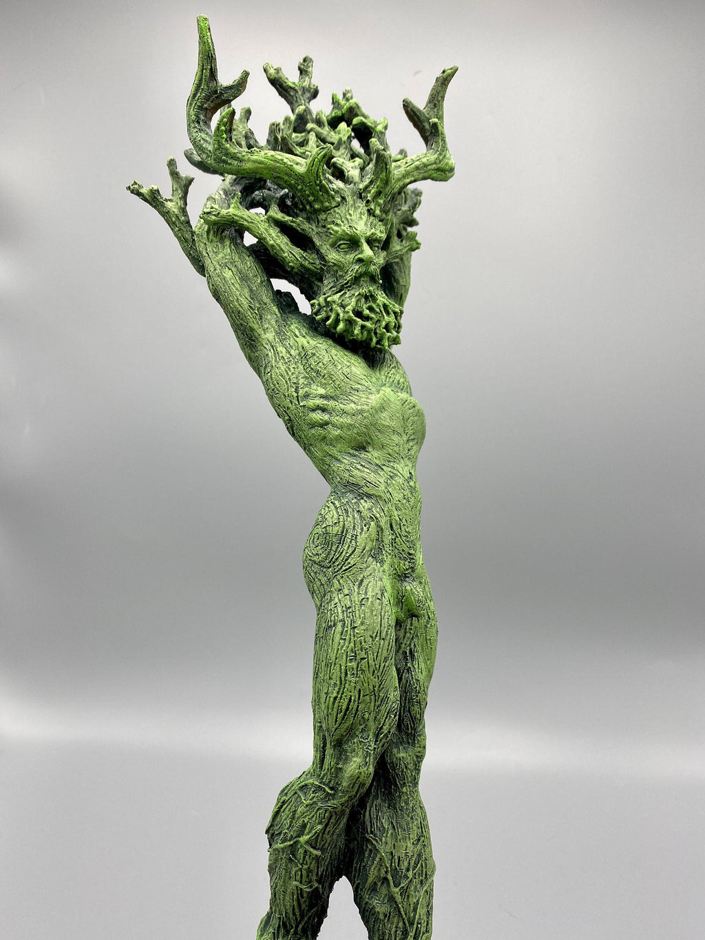 Green Man, Cernunnos Statue, Green Finish