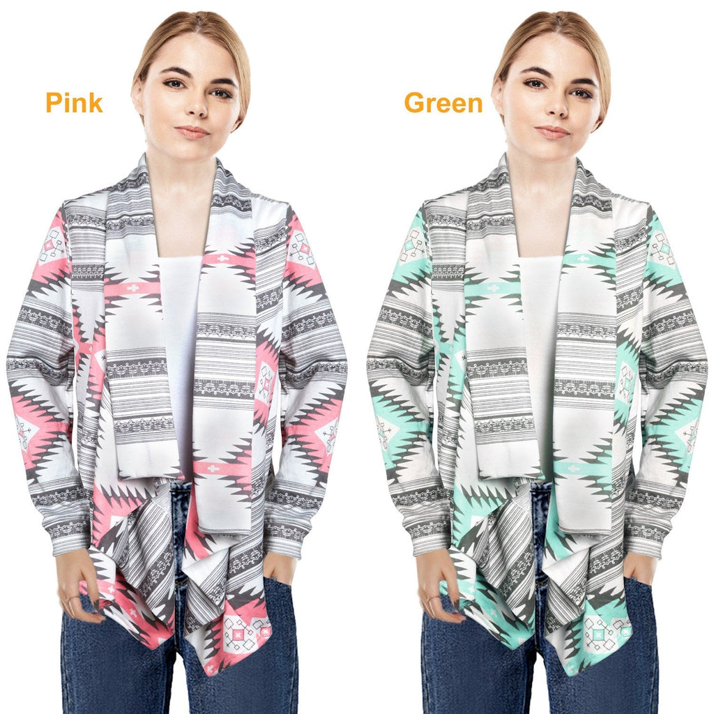 Women's Open Front Long Sleeve Cardigan – Lightweight & Breathable
