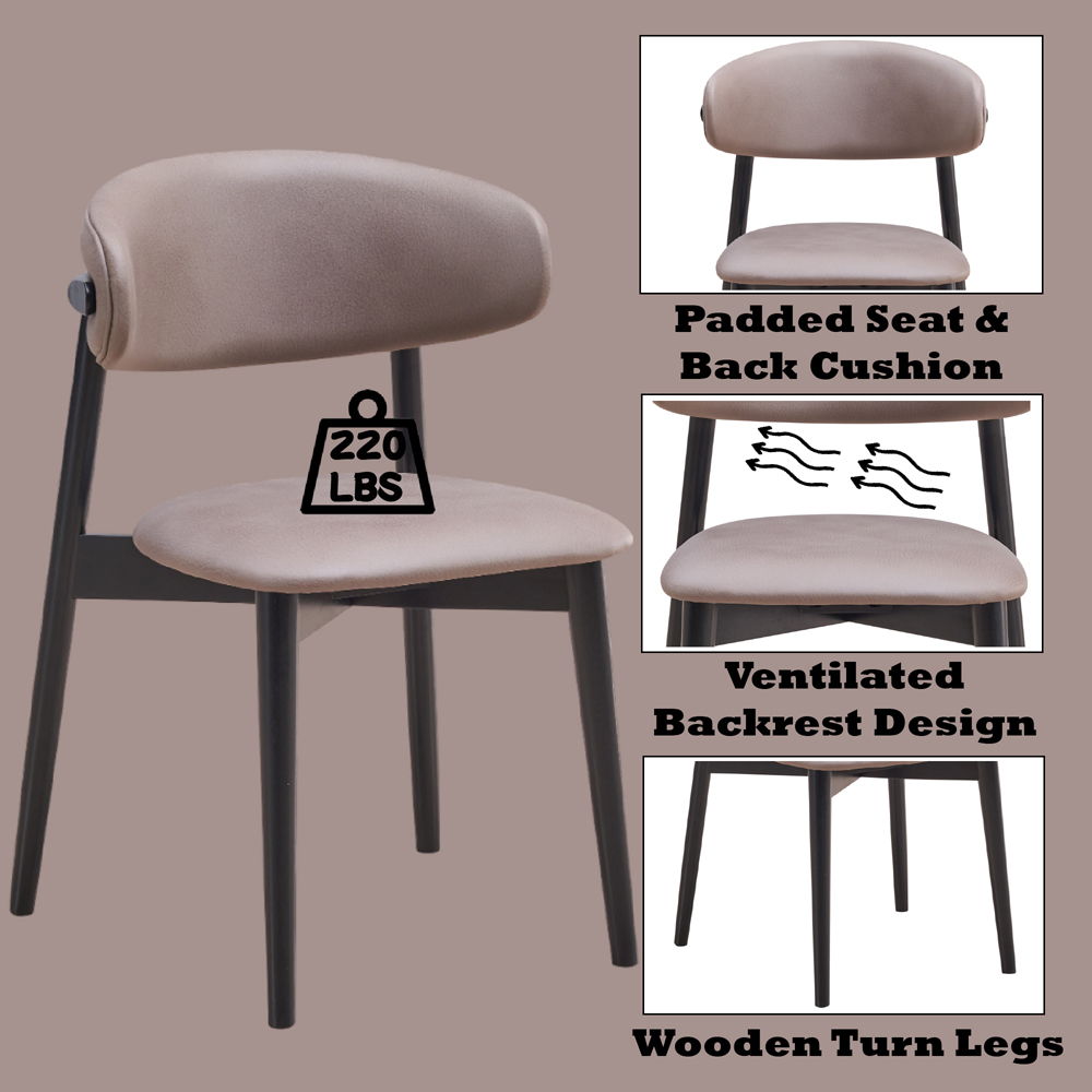 Lanae - Side Chair (Set of 2) - Coffee Polish Microfiber & Black