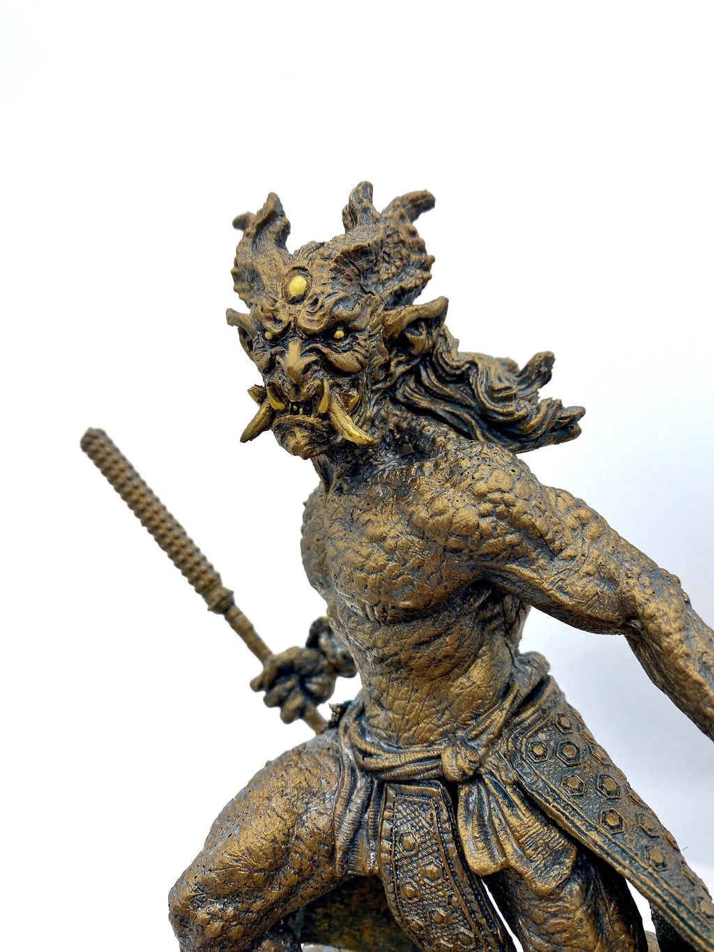 Oni Statue, Hand Painted Resin Sculpture | Mythical Creature Figurine | Unique Legendary Japanese Monster Figurine. Fantasy Art Gift